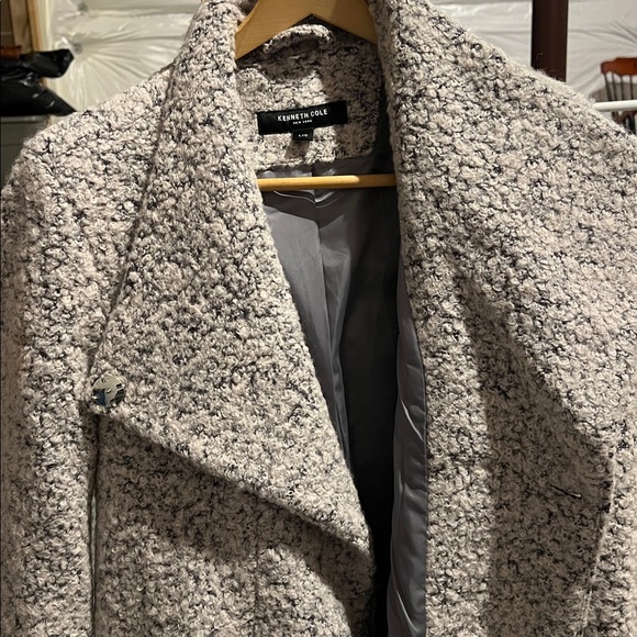 Kenneth Cole Women's Gray Textured Coat - Picture 2 of 7